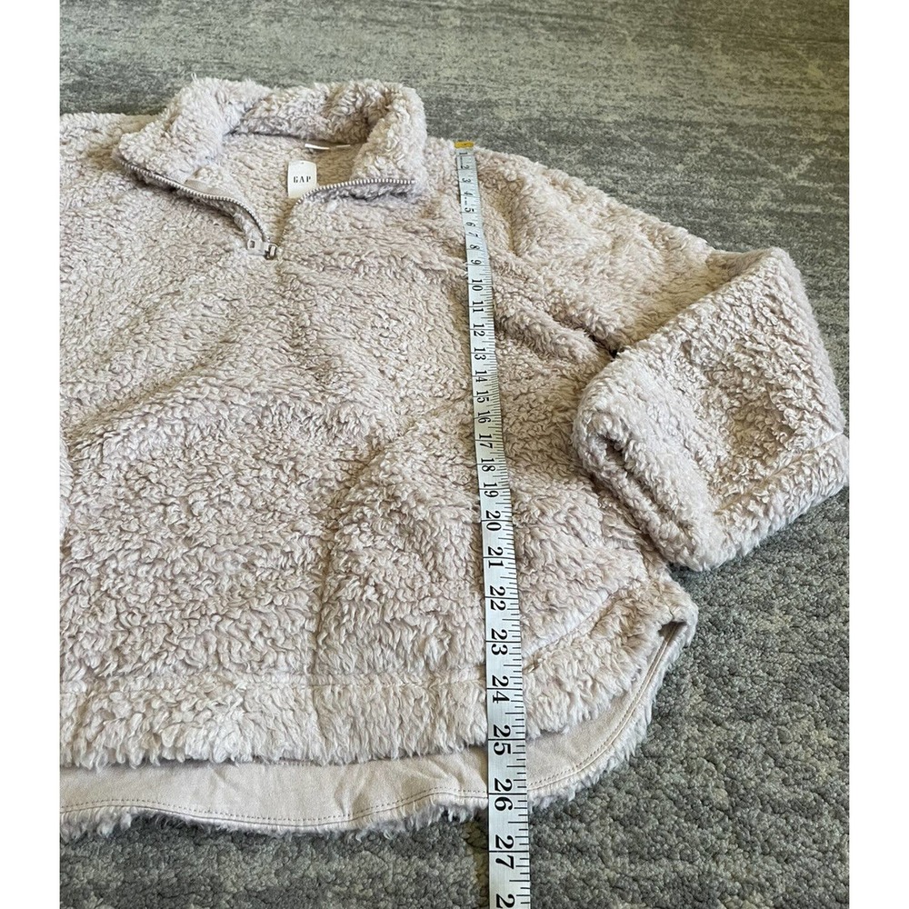 Gap Womens L Jacket Pink Sherpa Pullover 1/4 Zipper Soft Fluffy NWT M9 - Picture 5 of 9